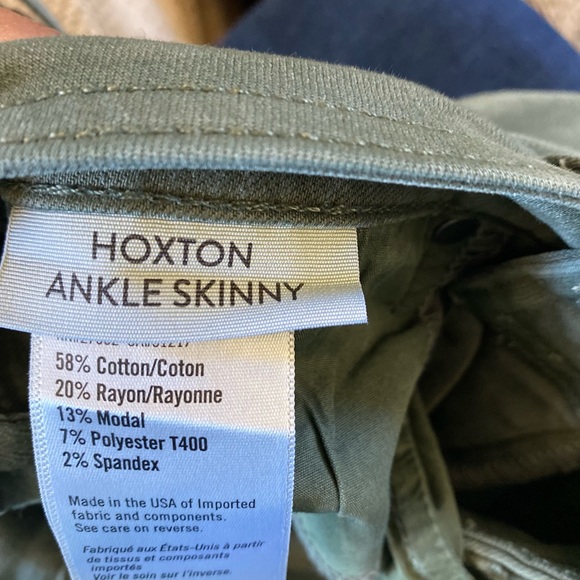 Paige Hoxton Cargo Skinny Ankle Jeans Army Green - Picture 7 of 8